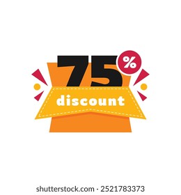 75% Discount Sale Vector Design Collection Template Illustration Flat