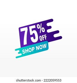 75 discount, Sales Vector badges for Labels, , Stickers, Banners, Tags, Web Stickers, New offer. Discount origami sign banner 