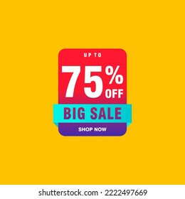 75 descuento, distintivos de vectores de venta para etiquetas, , pegatinas, banners, etiquetas, etiquetas, etiquetas web, nueva oferta. Banner de signo de origami de descuento 