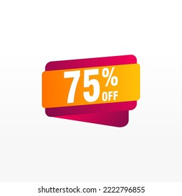 75 discount, Sales Vector badges for Labels, , Stickers, Banners, Tags, Web Stickers, New offer. Discount origami sign banner 