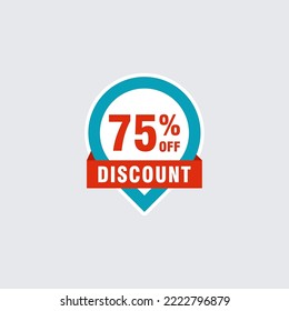75 discount, Sales Vector badges for Labels, , Stickers, Banners, Tags, Web Stickers, New offer. Discount origami sign banner 