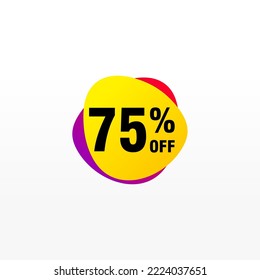75 Rabatt, Sales Vector Abzeichen für Labels, , Stickers, Banner, Tags, Web-Aufkleber, Neues Angebot. Discount-Origami-Zeichenbanner 
