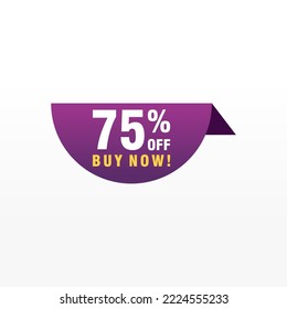 75 Rabatt, Sales Vector Abzeichen für Labels, , Stickers, Banner, Tags, Web-Aufkleber, Neues Angebot. Discount-Origami-Zeichenbanner 