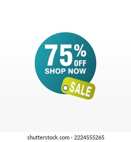 75 discount, Sales Vector badges for Labels, , Stickers, Banners, Tags, Web Stickers, New offer. Discount origami sign banner 