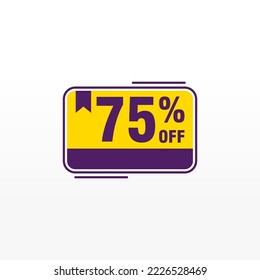 75 discount, Sales Vector badges for Labels, , Stickers, Banners, Tags, Web Stickers, New offer. Discount origami sign banner 