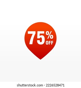 75 descuento, distintivos de vectores de venta para etiquetas, , pegatinas, banners, etiquetas, etiquetas, etiquetas web, nueva oferta. Banner de signo de origami de descuento 