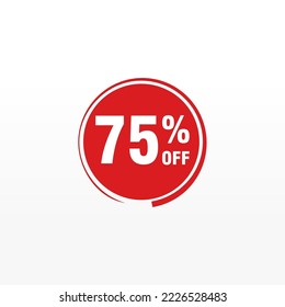 75 Rabatt, Sales Vector Abzeichen für Labels, , Stickers, Banner, Tags, Web-Aufkleber, Neues Angebot. Discount-Origami-Zeichenbanner 