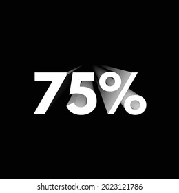 75% Discount Seventy Five Percent Off 3D Numeric Letter Abstract Minimal Digital Modern Font Typography Creative Initial Vector
