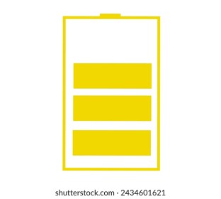 75% full battery vector design with green and white background