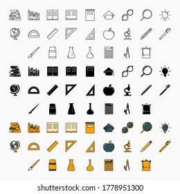 75 icons in 3 different style. Outline, filled outline, and glyph. Suitable for International Literacy Day, Back To School, and other educational theme.