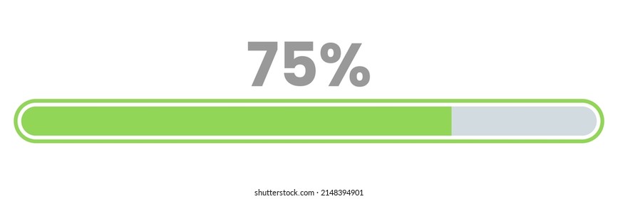 75% Loading. 75% progress bar Infographics vector, 75 Percentage ready to use for web design ux-ui