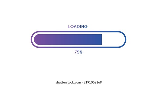 75% Loading vector art illustration percentage counter sign label trendy gradient color