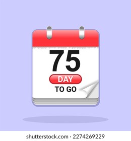 75 more days sign label vector art illustration. vector calendar icon