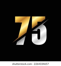 75 Number Luxury Logo Design Template Inspiration, Vector Illustration.