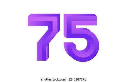 75 Number New Fresh Purple Business Logo