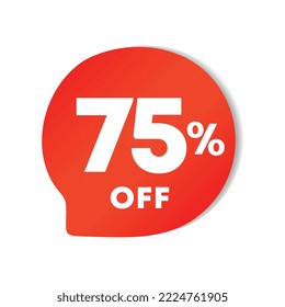 75% off. Discount price icon. Sales for retail, store. Special offer vector