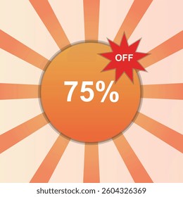 75% OFF discount for sell. offer vector Illustration background design,
