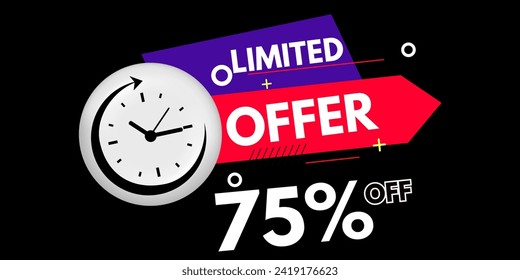 75% off Limited offer, advertising and marketing banner