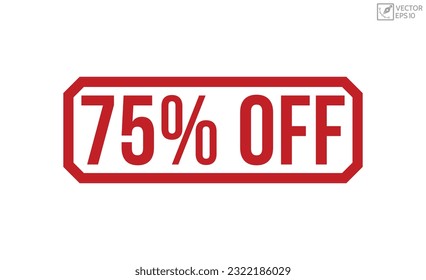 75% Off Red Rubber Stamp vector design.