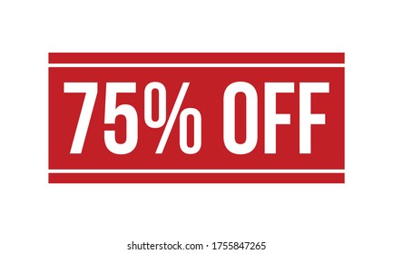 75% De Sello De Goma. Ilustración del vector de sellos de sellos de goma rojo 75% fuera de la goma