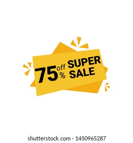 75% off sale banner discount vector