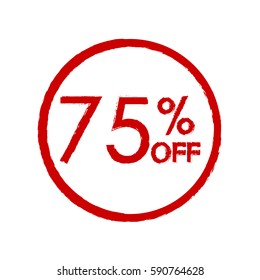 75% off. Sale and discount price icon. Sales tag design template. Vector illustrat