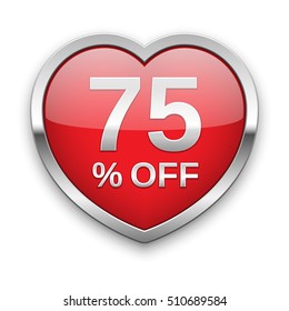 75% off silver badge, vector