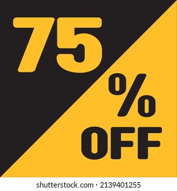 Up To 75% Off Special Offer sale sticker black and gold, vector illustration