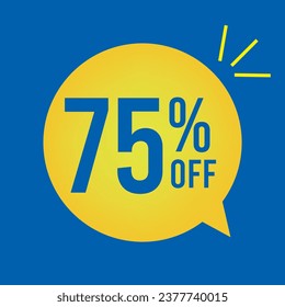 75% OFF, Super Discount. Discount Promotion Special Offer, 75% Discount, special offer. blue balloon banner template