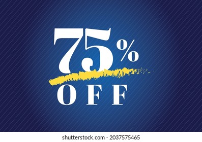 75% fuera de la etiqueta setenta y cinco por ciento descuento venta de viernes negro carta blanca fondo de gradiente azul