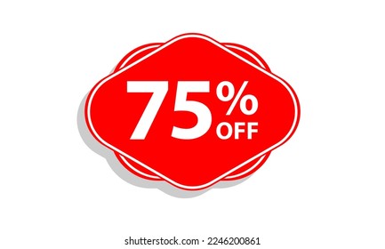 75 offer tag discount vector icon stamp