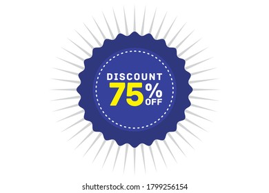 75 percent discount blue color,sticker sale, tage shop