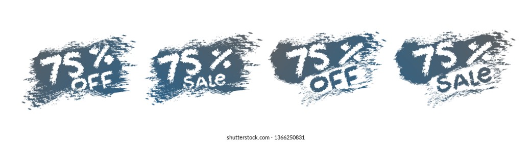 75 percent discount chalk style typographic promotion banner element with grey chalkboard background