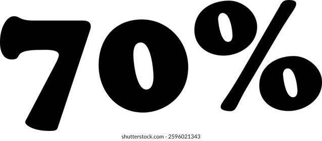 75 Percent Discount Offer Number Typography Style A0832