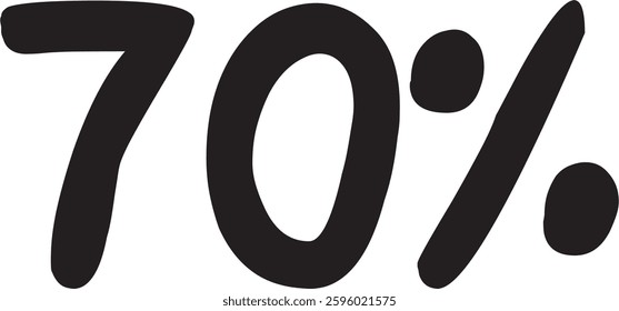 75 Percent Discount Offer Number Typography Style A0604