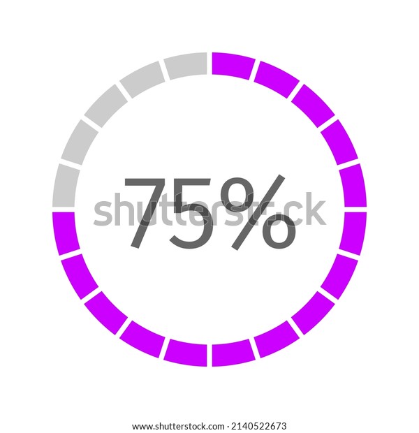 75\
percent filled round loading bar. Progress, waiting or downloading\
icon divided on segments from 1 to 20. Infographic element for\
website or mobile interface. Vector flat\
illustration