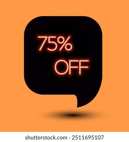 75 por ciento de descuento. Descuento en composición creativa. 3d mega venta 75% símbolo con objetos decorativos. Venta Anuncio y cartel. Ilustración vectorial