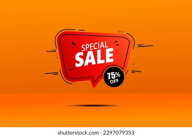 75 percent off sale . Special offer badge. Sale coupon bubble icon. can used for business store