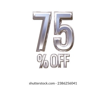 75 percent off sale text illustration element