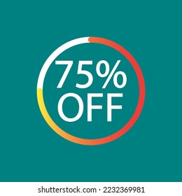 75 % percent off symbol discount