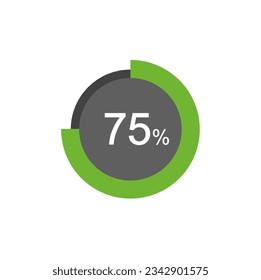 75% de iconos de círculo infográfico, 75% de elementos infográficos de gráfico circular.