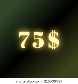 75$ promotion sale for website, internet ads, social media.Big sale and super sale coupon code dollar 50$ discount gift voucher coupon summer offer ends weekend