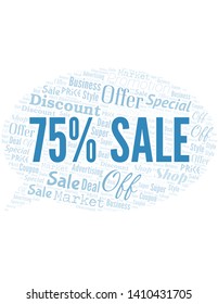 75% Sale Word Cloud. Wordcloud Made With Text.