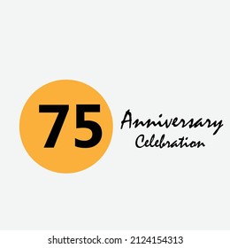 75-jährige Jubiläumsfeier Gelbe Vektorgrafik-Vorlagendesign-Illustration