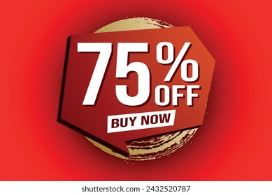 75% seventy five percent off buy now poster banner graphic design icon logo sign symbol social media website coupon

