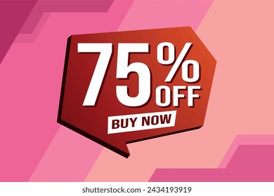 75% Seventy Five Prozent Rabatt Jetzt kaufen Poster-Banner-Grafik-Design-Symbol-Logo-Symbol-Symbol-Symbol Social Media-Website-Coupon

