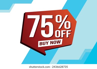 75% setenta y cinco por ciento de descuento comprar ahora poster banner diseño gráfico icono símbolo de logotipo símbolo de sitio web de redes sociales cupón

