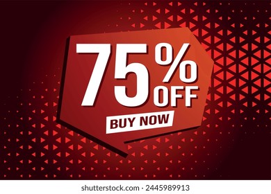 75% setenta y cinco por ciento de descuento comprar ahora Anuncio de póster Diseño gráfico de Sitio web símbolo de logotipo símbolo de medios sociales símbolo de Cupón

