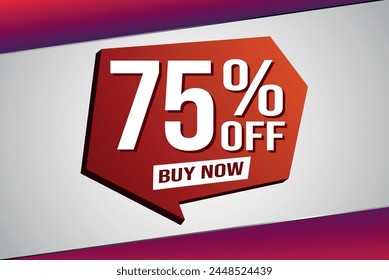 75% seventy five percent off buy now poster banner graphic design icon logo sign symbol social media website coupon

