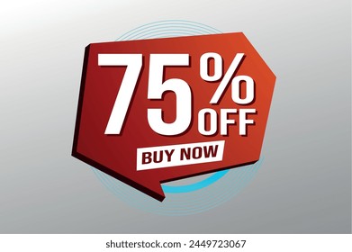 75% seventy five percent off buy now poster banner graphic design icon logo sign symbol social media website coupon

